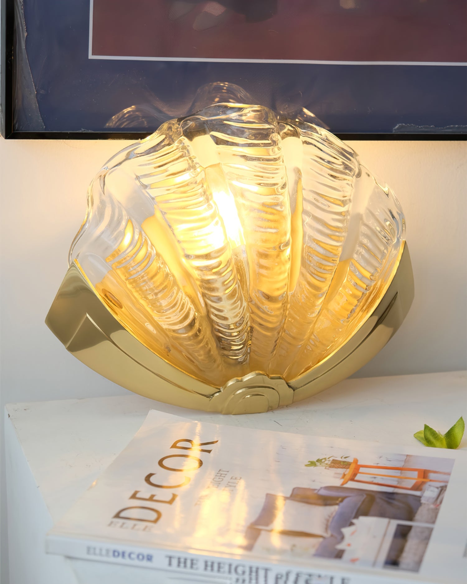 WINDSOR SHELL INLAY BRASS WALL SCONCE