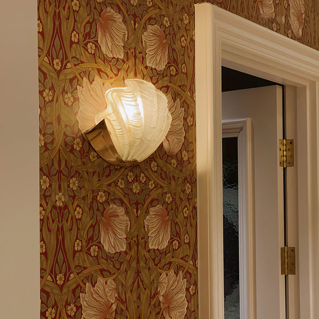 WINDSOR SHELL INLAY BRASS WALL SCONCE