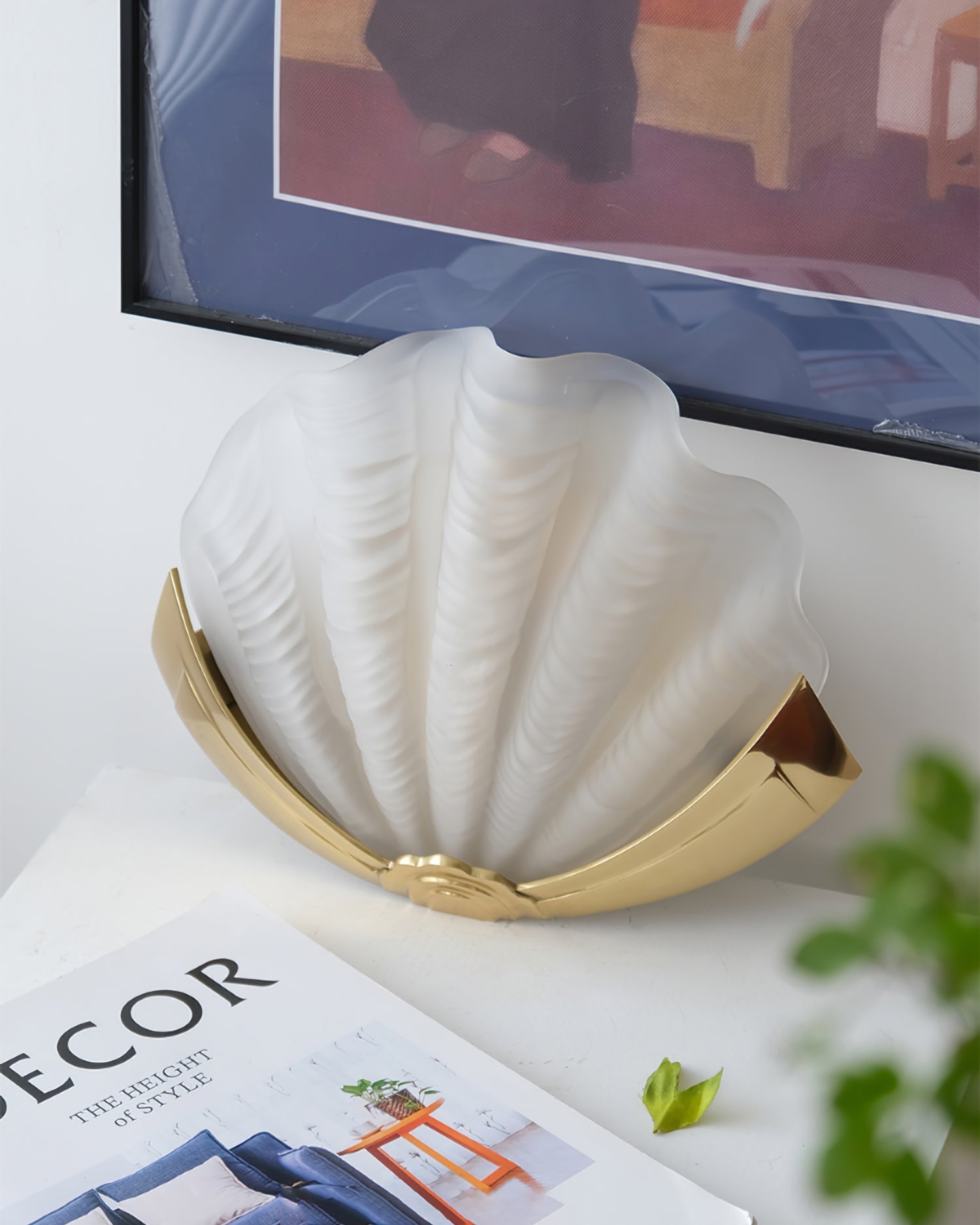 WINDSOR SHELL INLAY BRASS WALL SCONCE