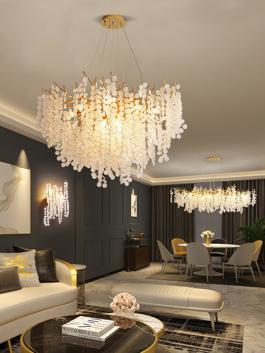 SAKURA CRYSTAL FLOWER CHANDELIER