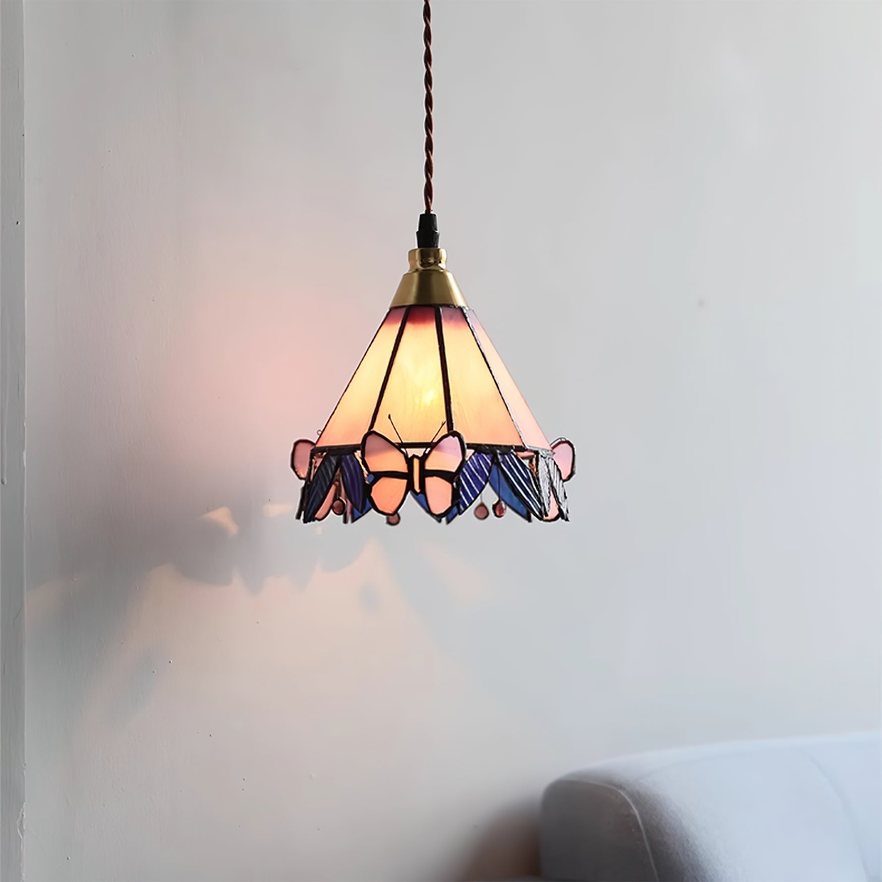 CHARLOTTESVILLE BUTTERFLY GLASS HANGING LAMP