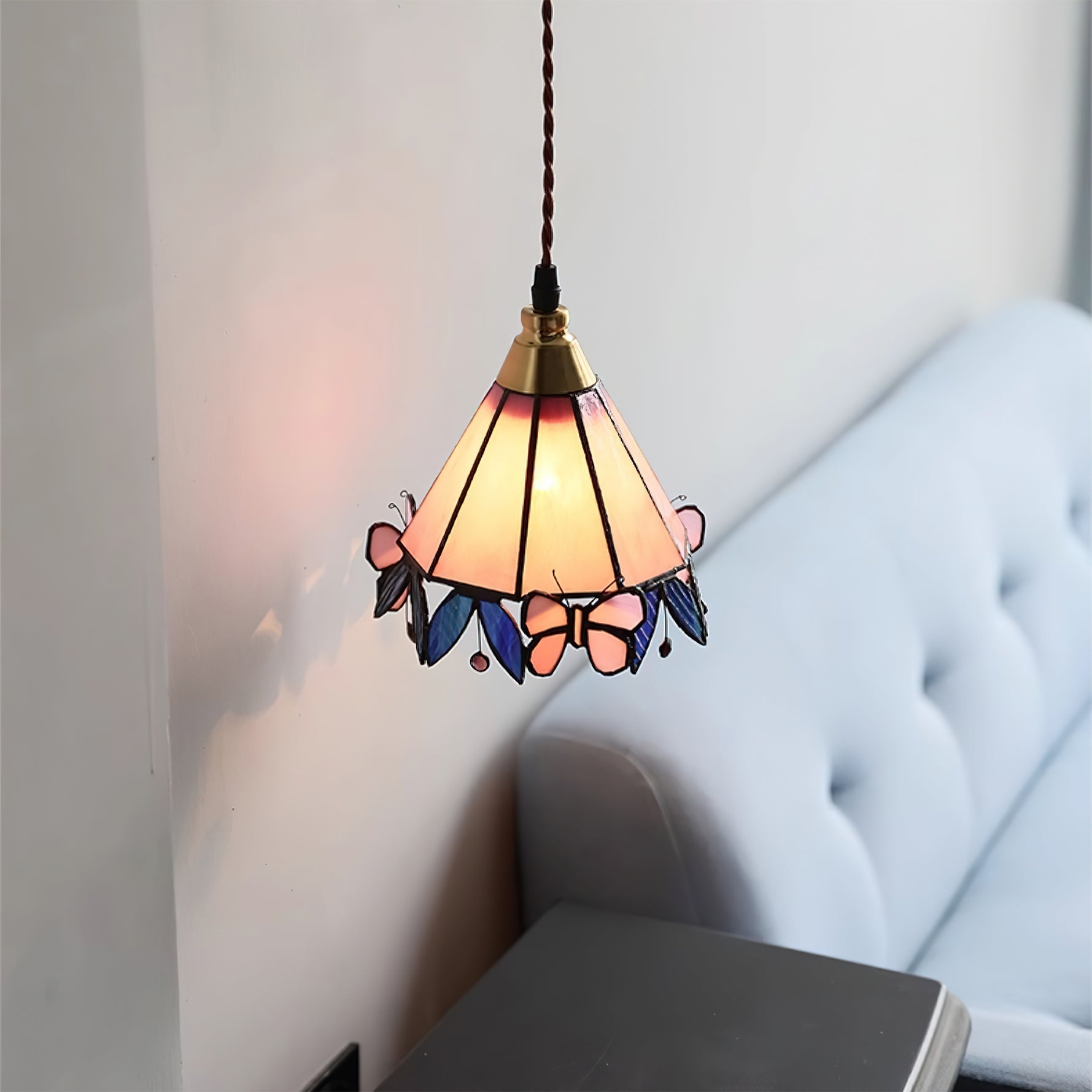 CHARLOTTESVILLE BUTTERFLY GLASS HANGING LAMP