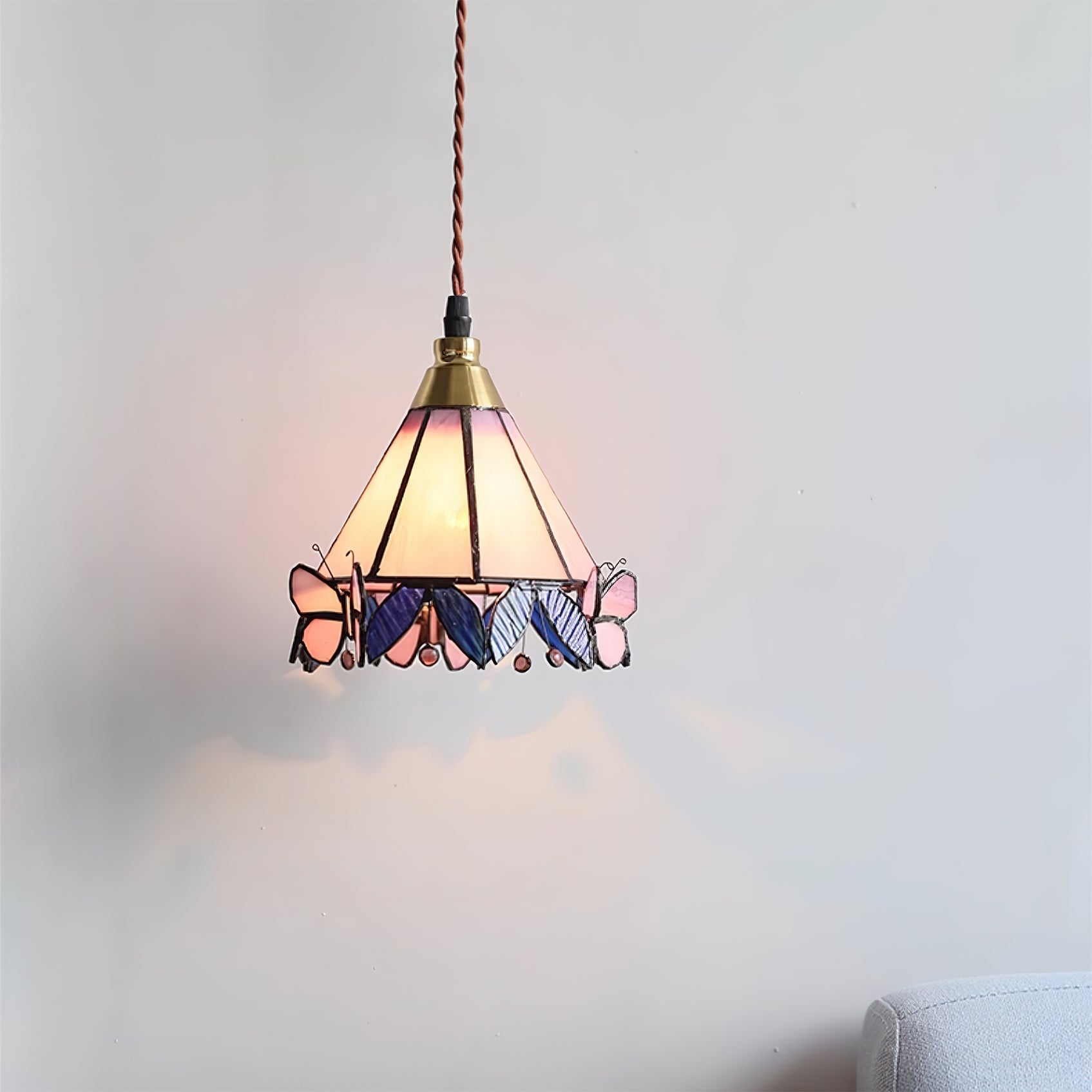 CHARLOTTESVILLE BUTTERFLY GLASS HANGING LAMP