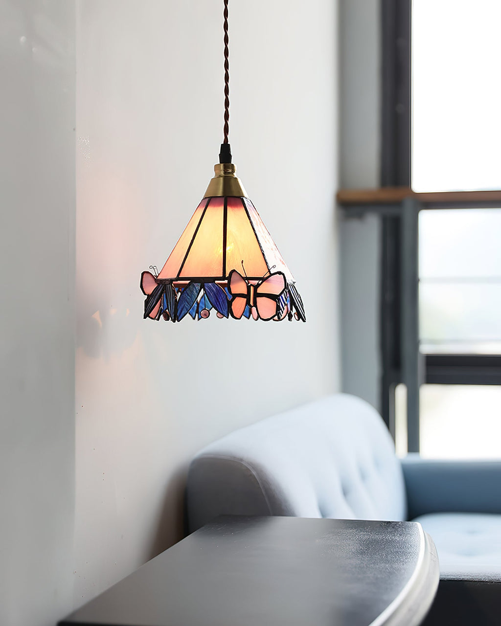 CHARLOTTESVILLE BUTTERFLY GLASS HANGING LAMP