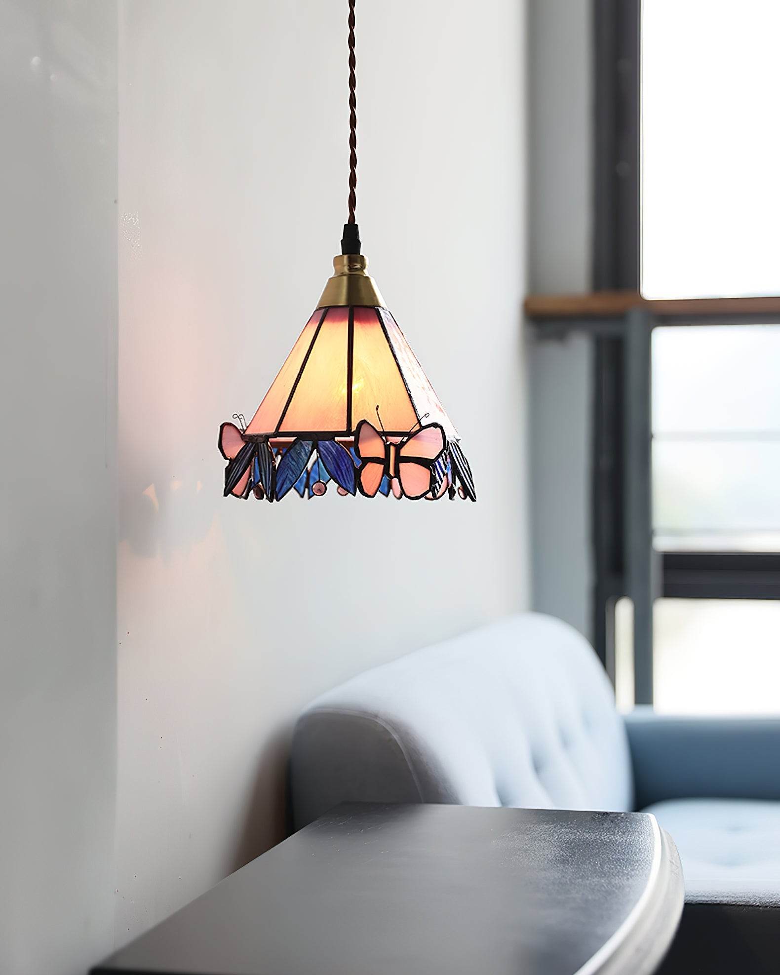 CHARLOTTESVILLE BUTTERFLY GLASS HANGING LAMP