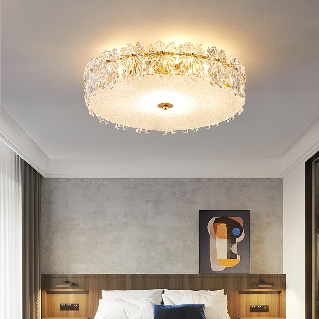 FROSTED CRYSTAL SNOWDROP CEILING LIGHT