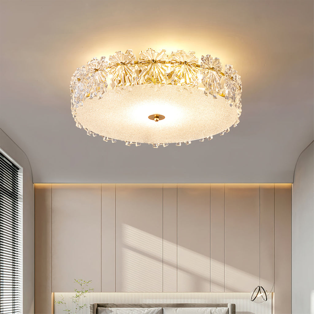 FROSTED CRYSTAL SNOWDROP CEILING LIGHT
