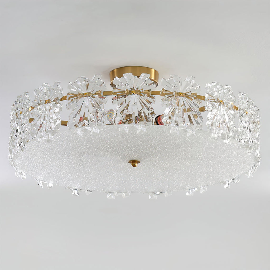 FROSTED CRYSTAL SNOWDROP CEILING LIGHT