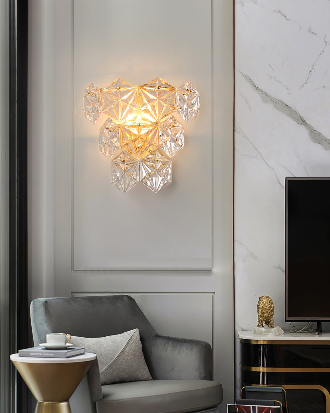 FROSTWELL CRYSTAL FLAKE WALL SCONCE