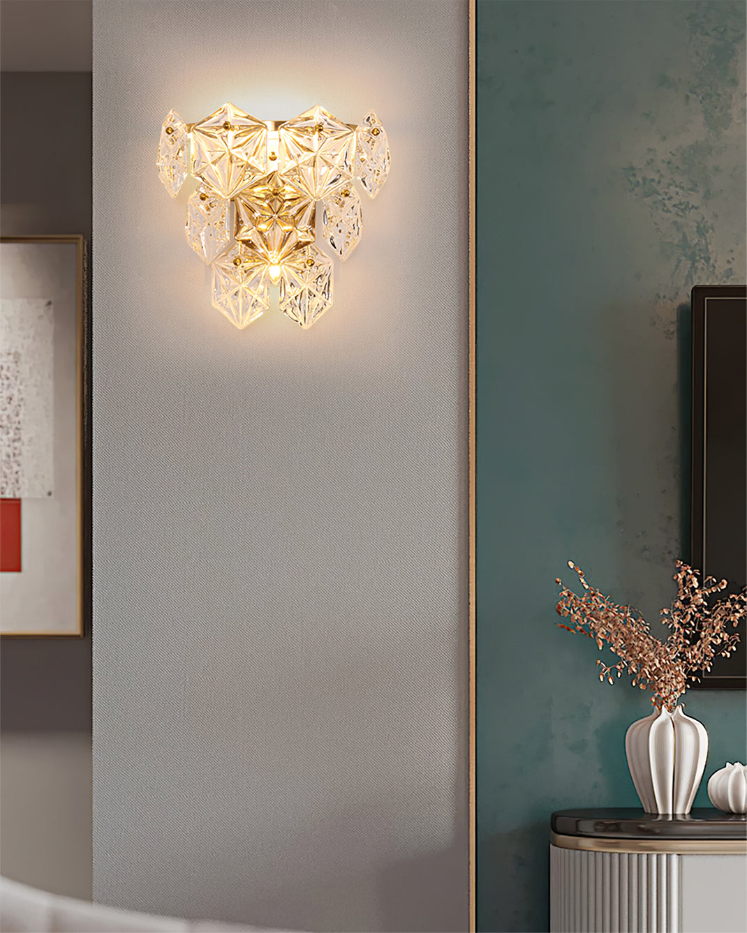 FROSTWELL CRYSTAL FLAKE WALL SCONCE