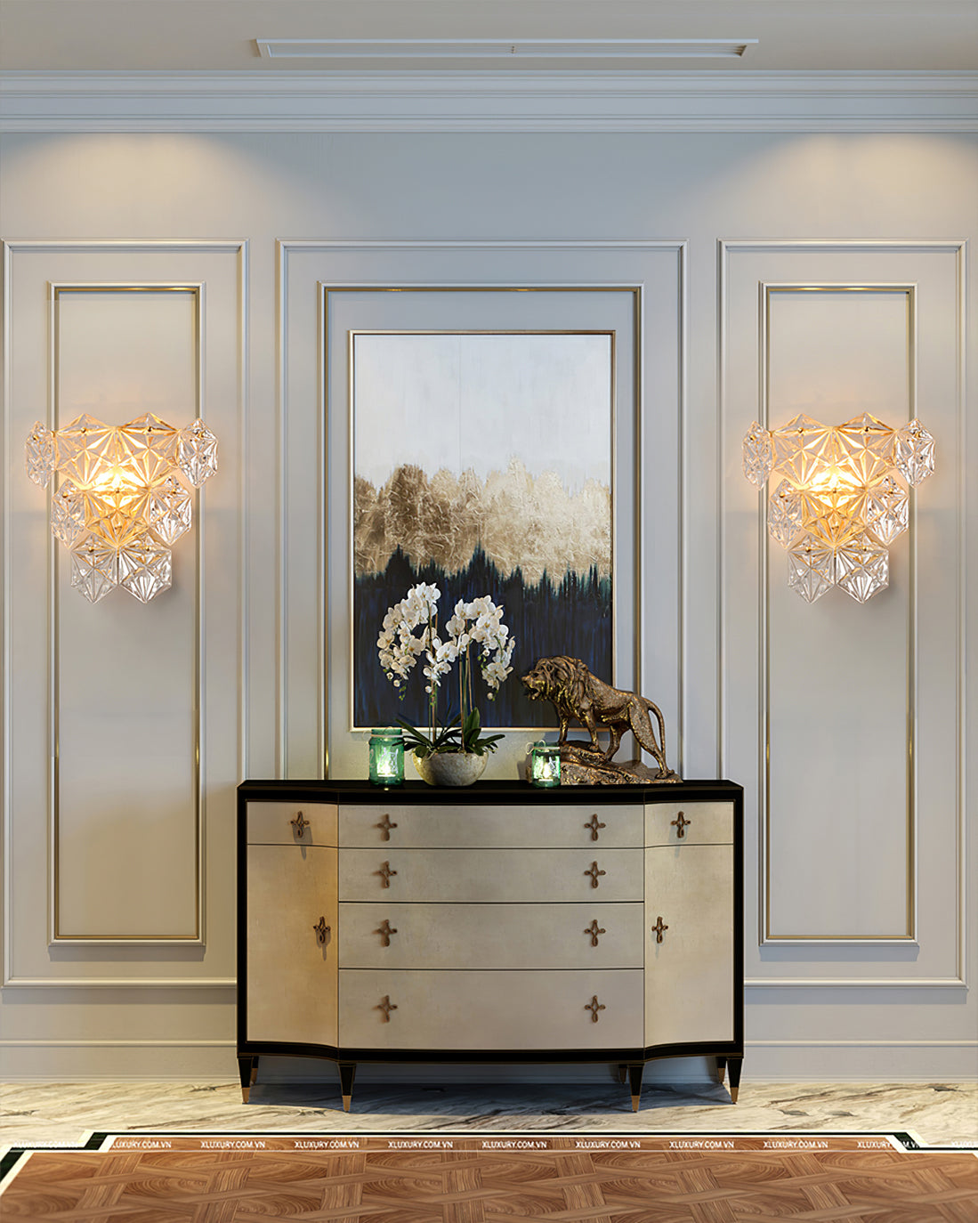 FROSTWELL CRYSTAL FLAKE WALL SCONCE