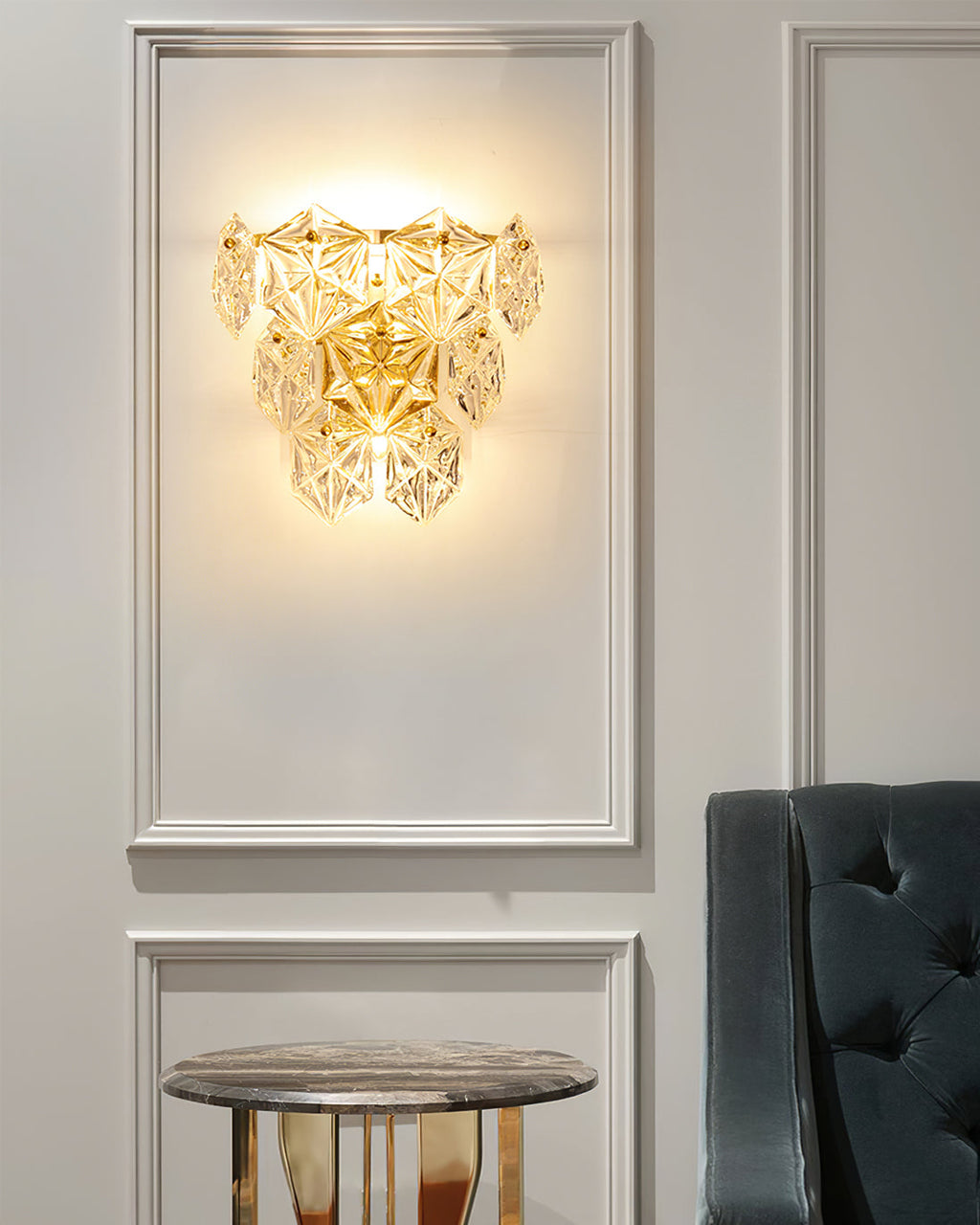 FROSTWELL CRYSTAL FLAKE WALL SCONCE