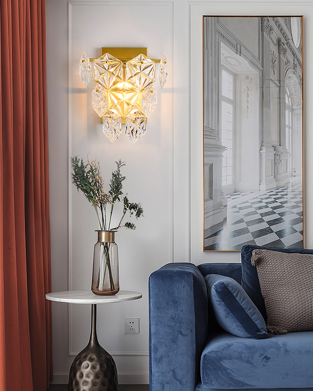 FROSTWELL CRYSTAL FLAKE WALL SCONCE