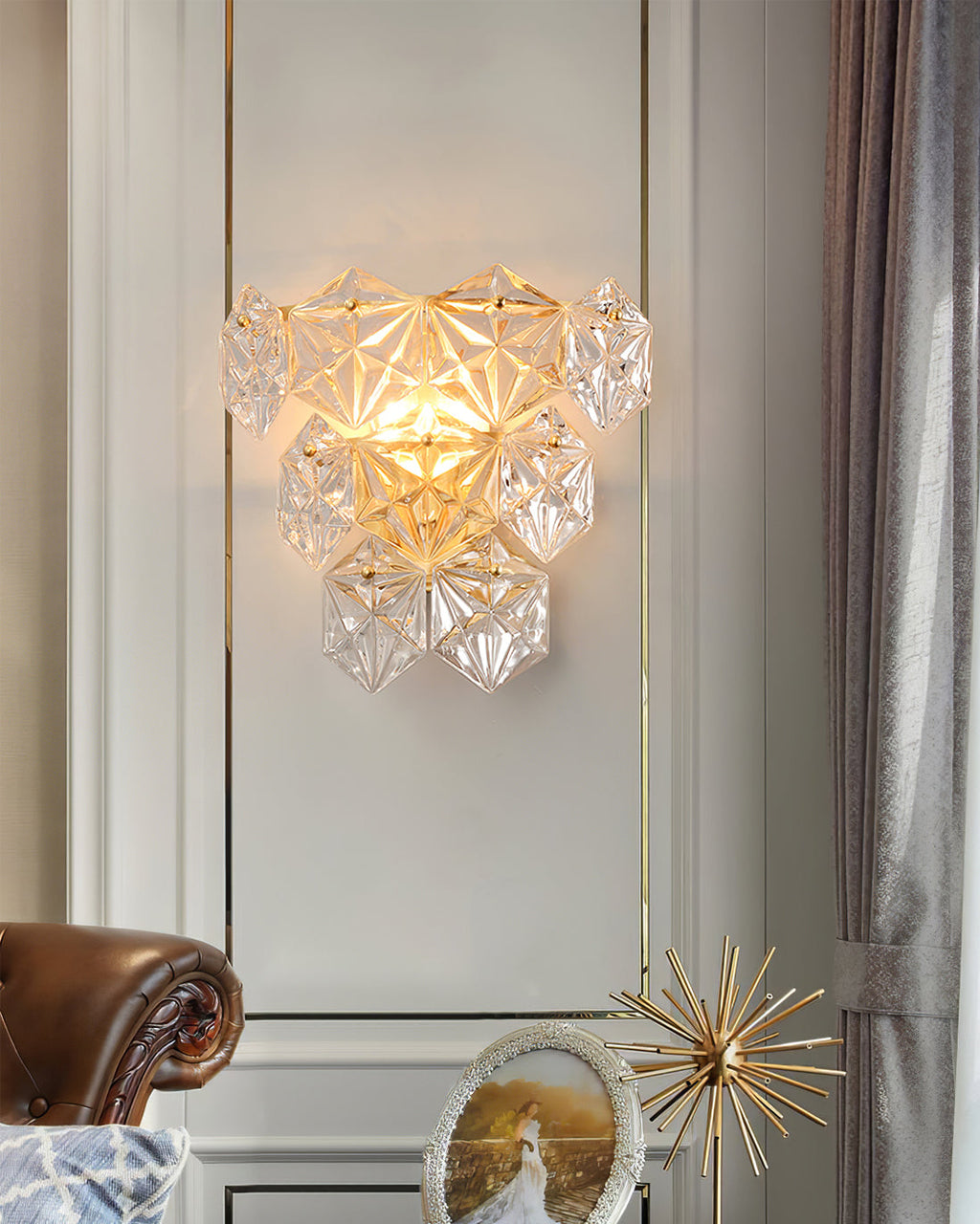 FROSTWELL CRYSTAL FLAKE WALL SCONCE
