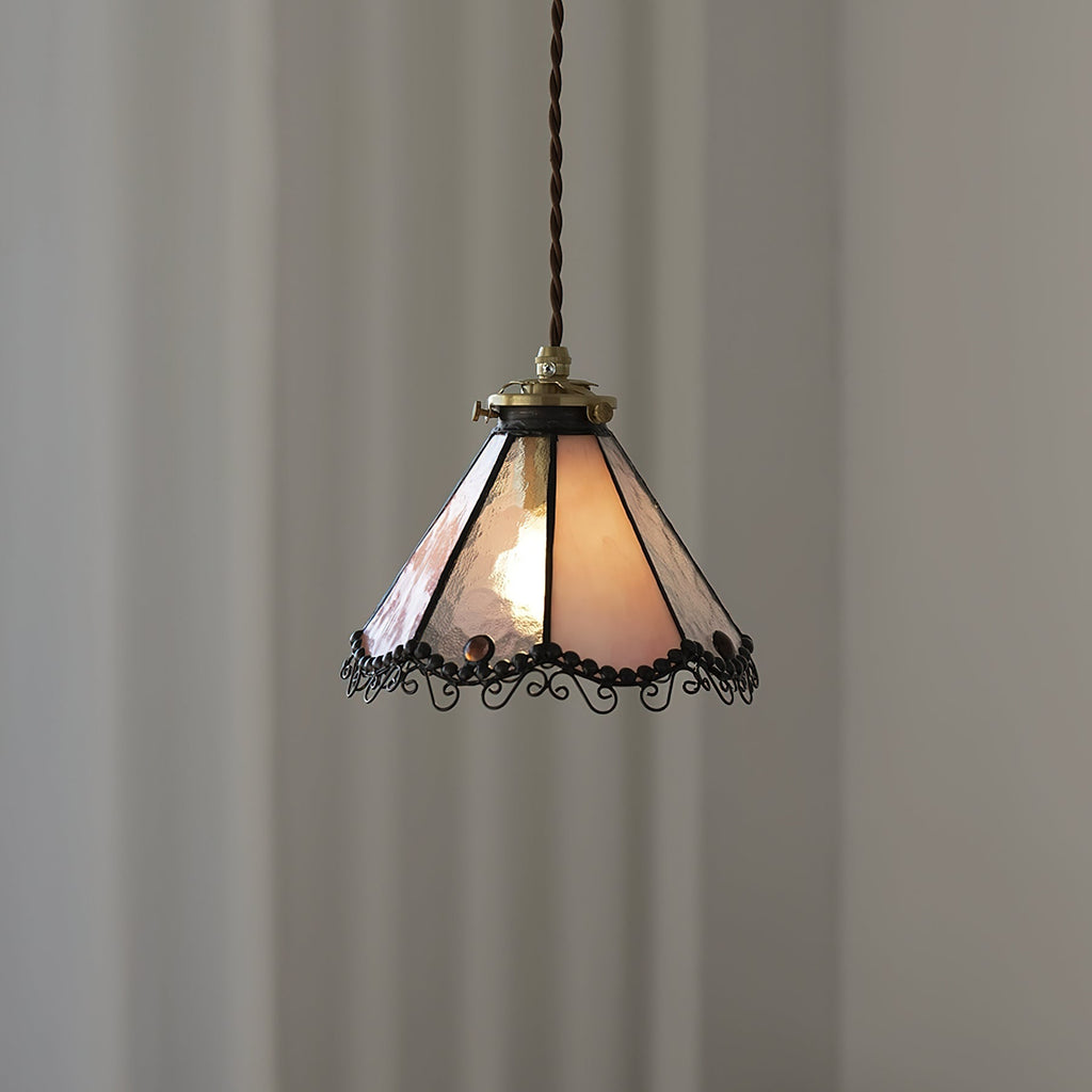 RAVENHURST STAINED GLASS HANGING LANTERN