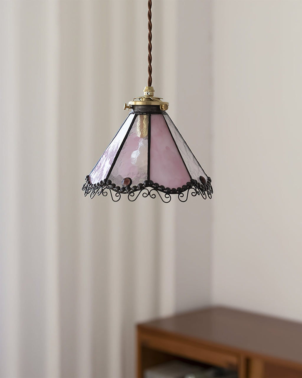 RAVENHURST STAINED GLASS HANGING LANTERN