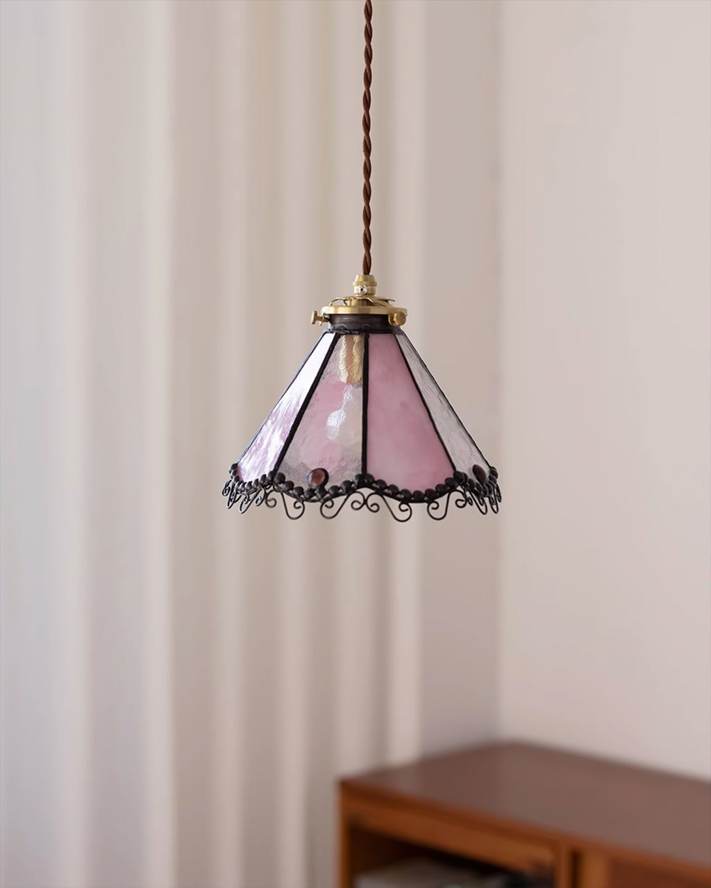 RAVENHURST STAINED GLASS HANGING LANTERN