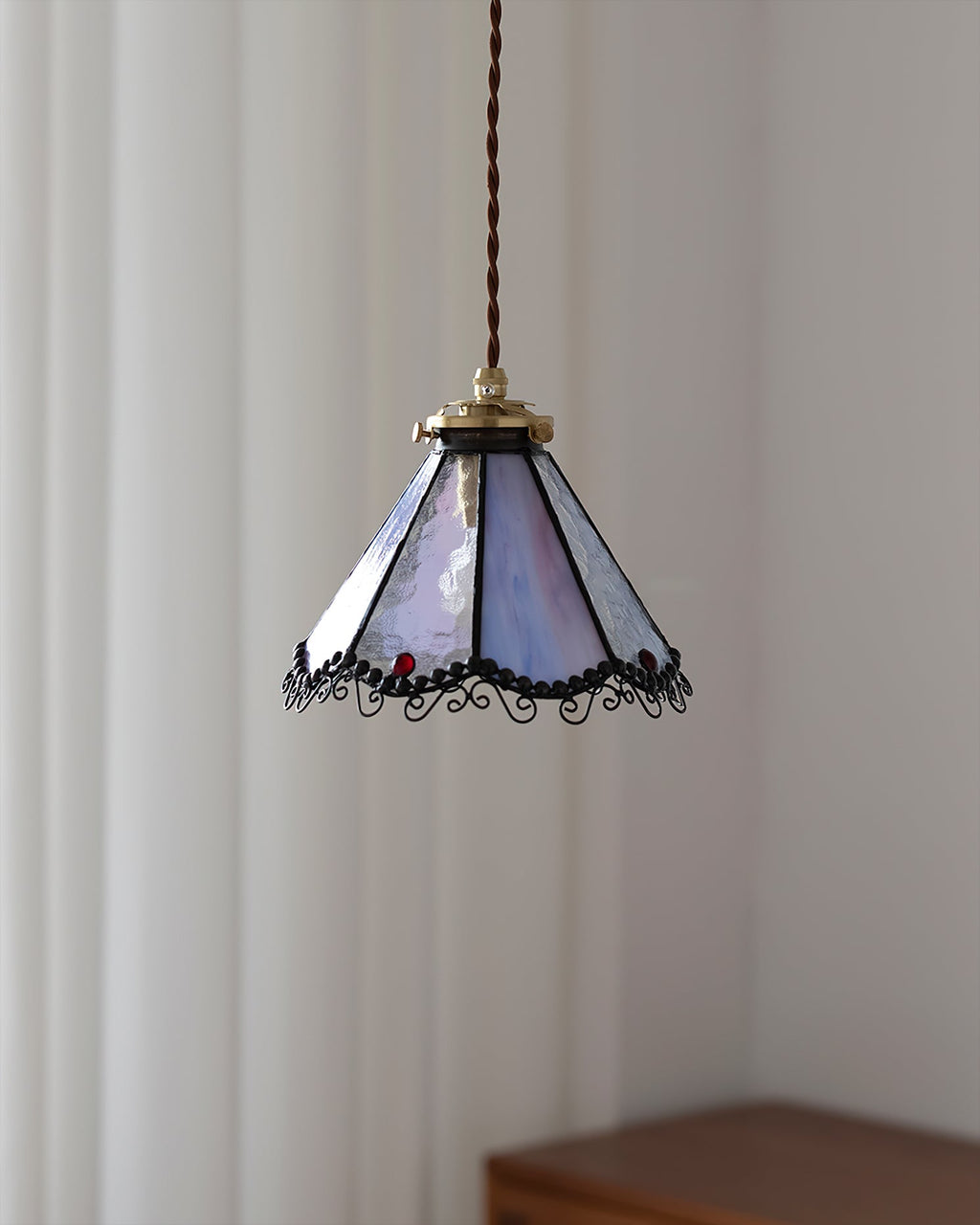 RAVENHURST STAINED GLASS HANGING LANTERN