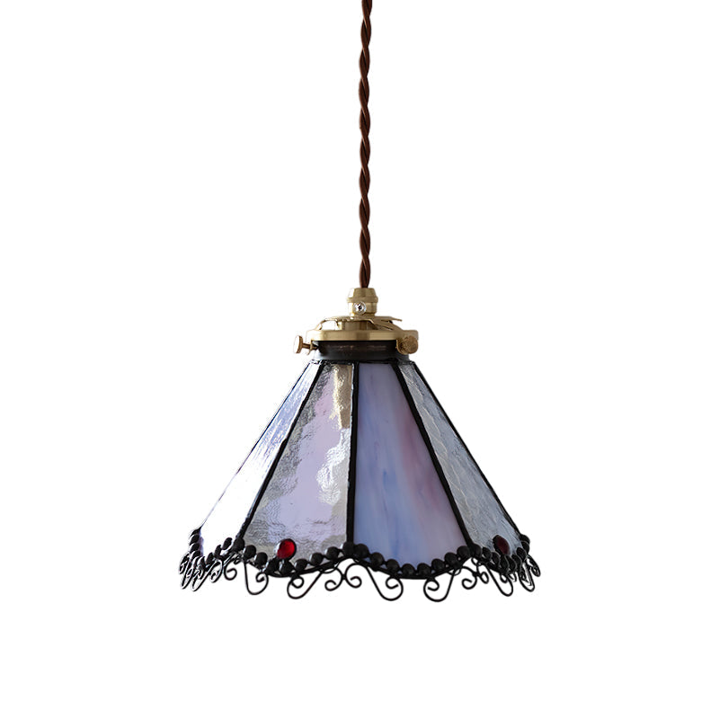 RAVENHURST STAINED GLASS HANGING LANTERN