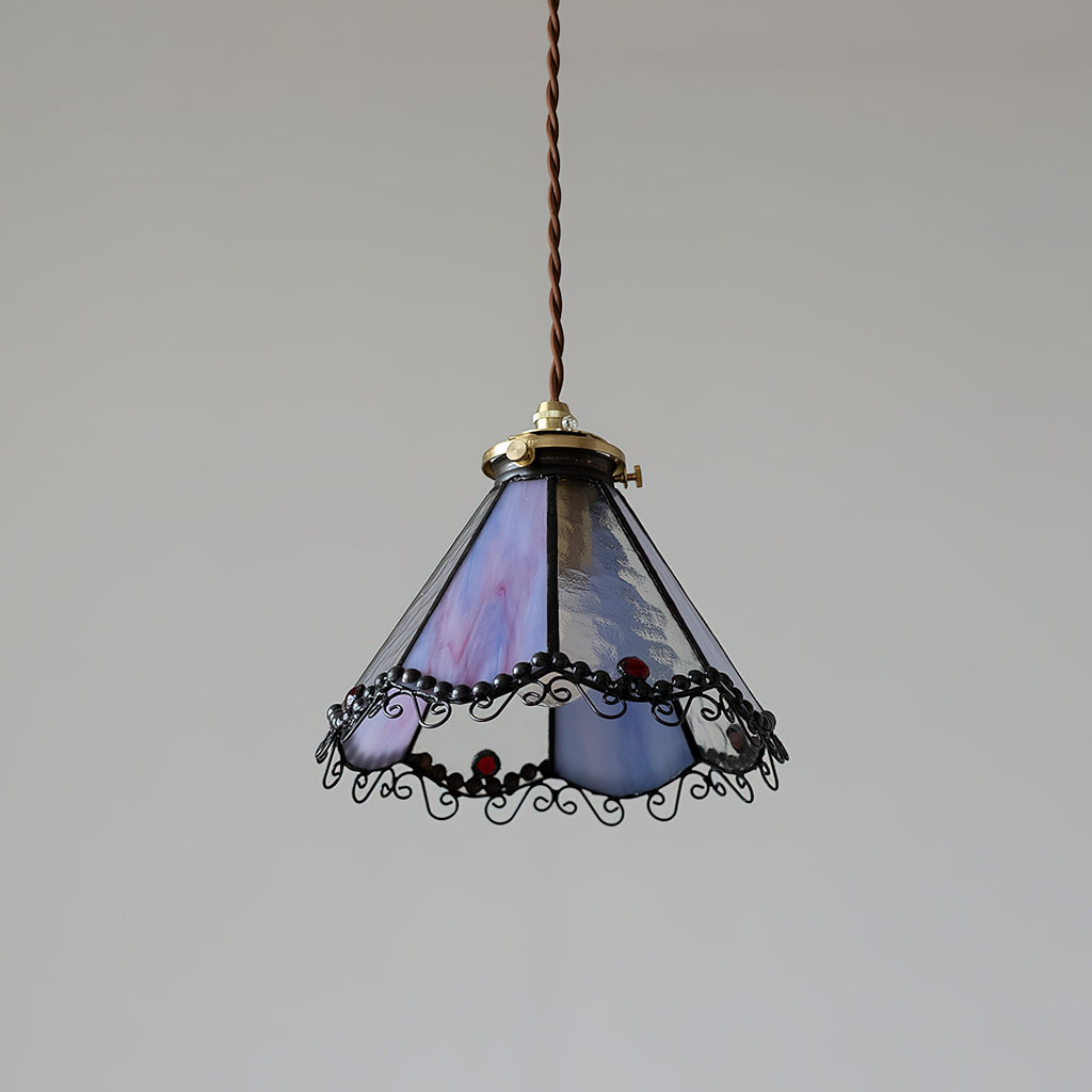 RAVENHURST STAINED GLASS HANGING LANTERN