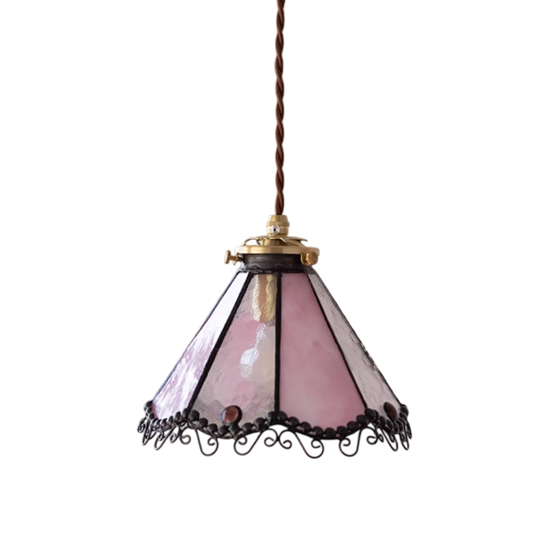 RAVENHURST STAINED GLASS HANGING LANTERN