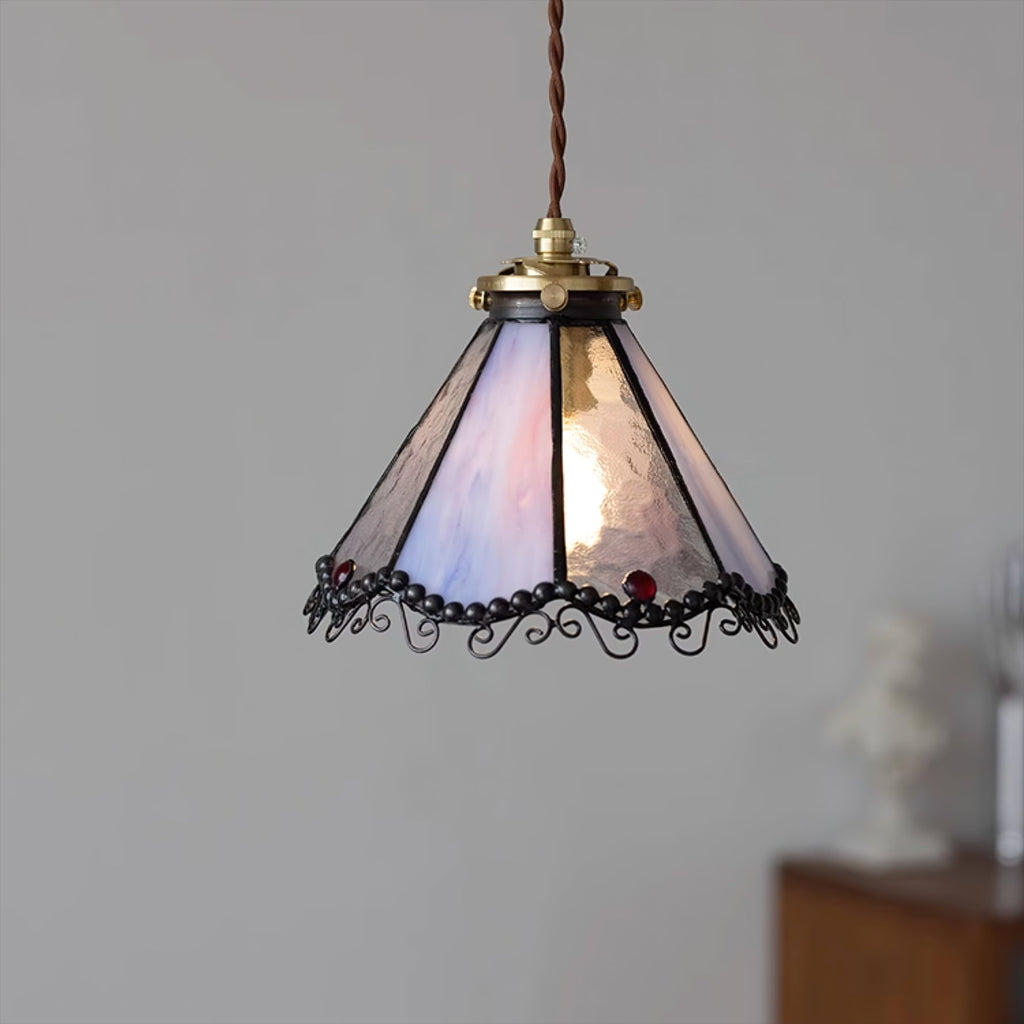 RAVENHURST STAINED GLASS HANGING LANTERN