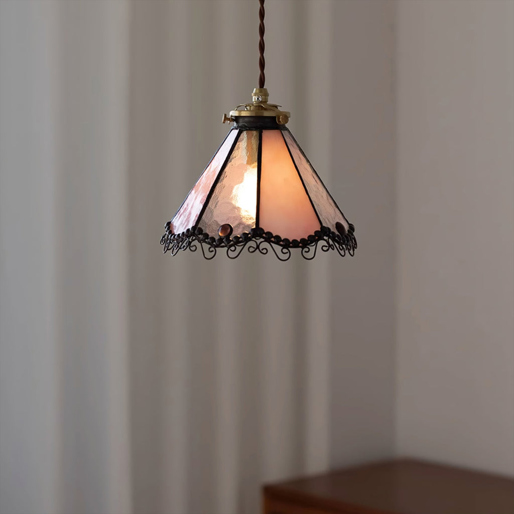 RAVENHURST STAINED GLASS HANGING LANTERN