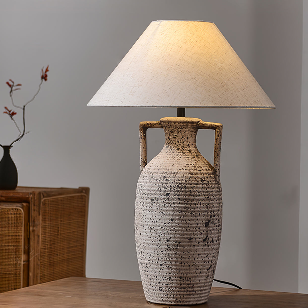 CHARLESTON SPECKLED GLAZE TABLE LANTERN