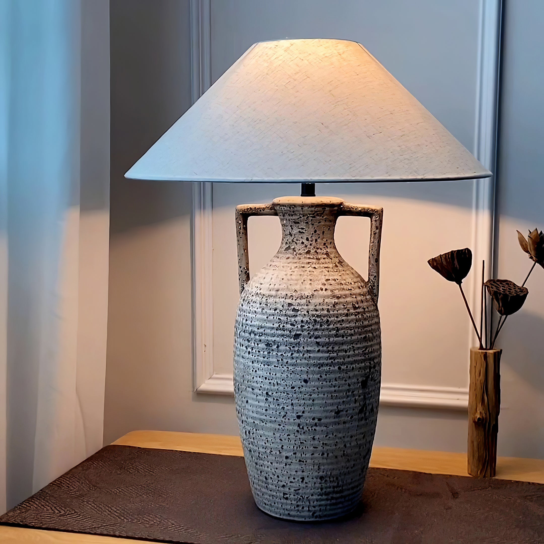CHARLESTON SPECKLED GLAZE TABLE LANTERN