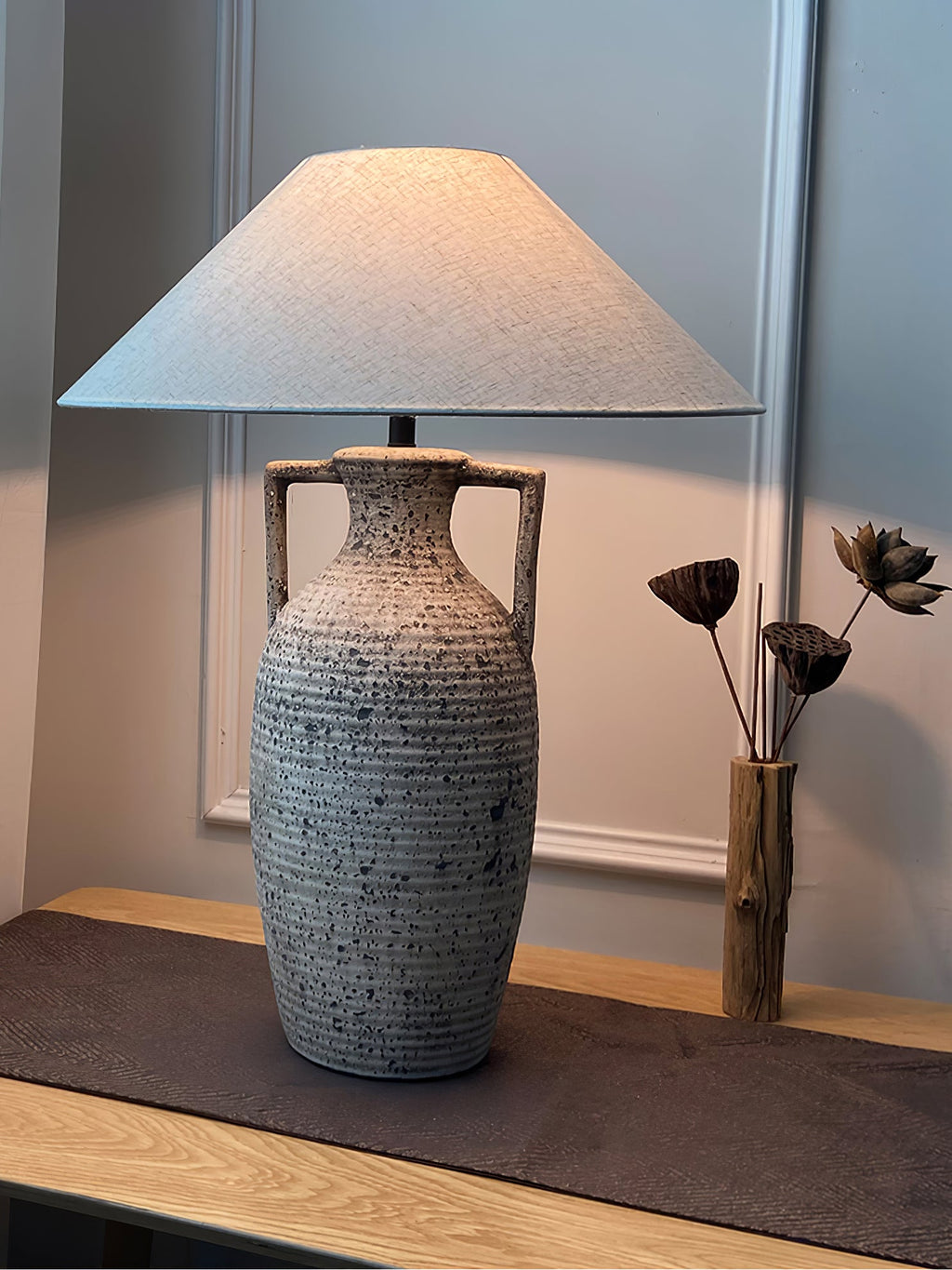 CHARLESTON SPECKLED GLAZE TABLE LANTERN