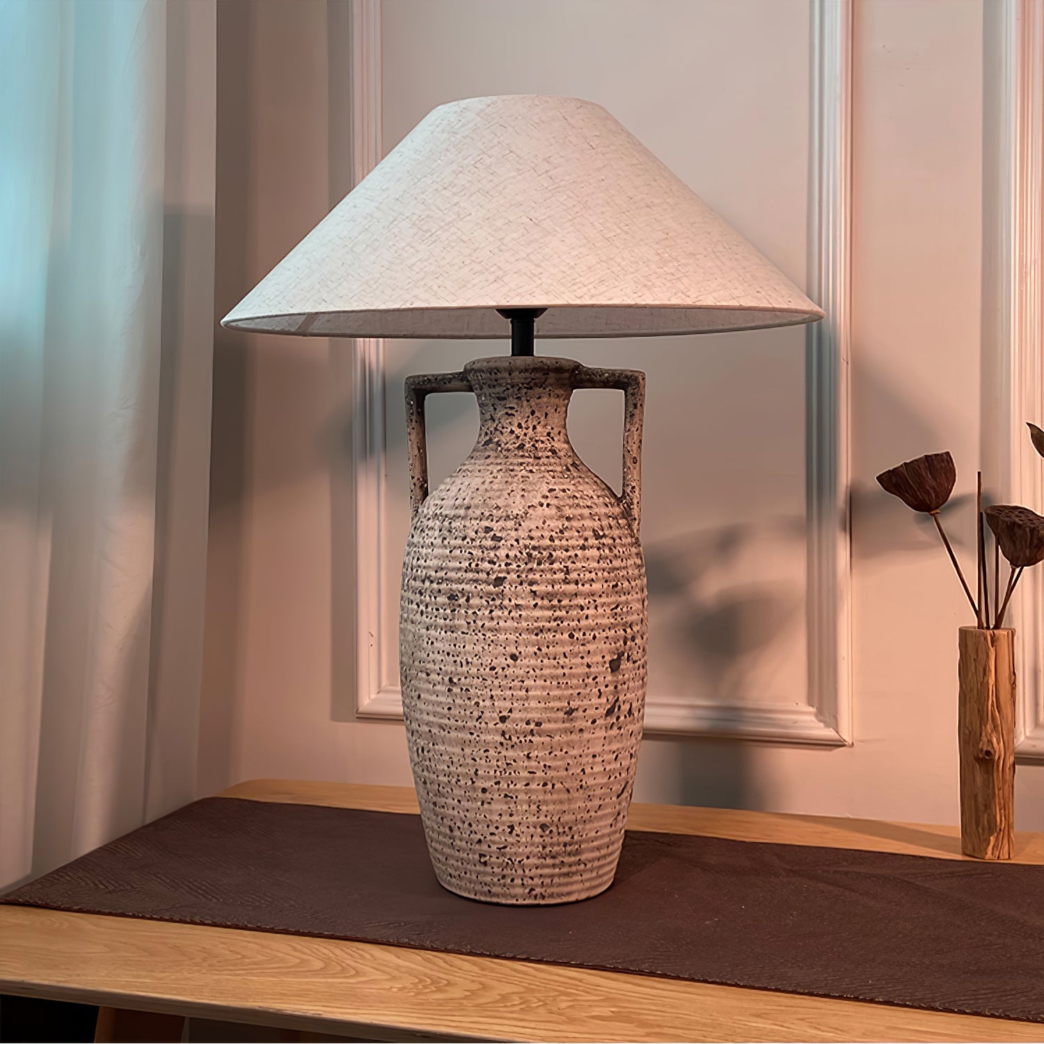 CHARLESTON SPECKLED GLAZE TABLE LANTERN