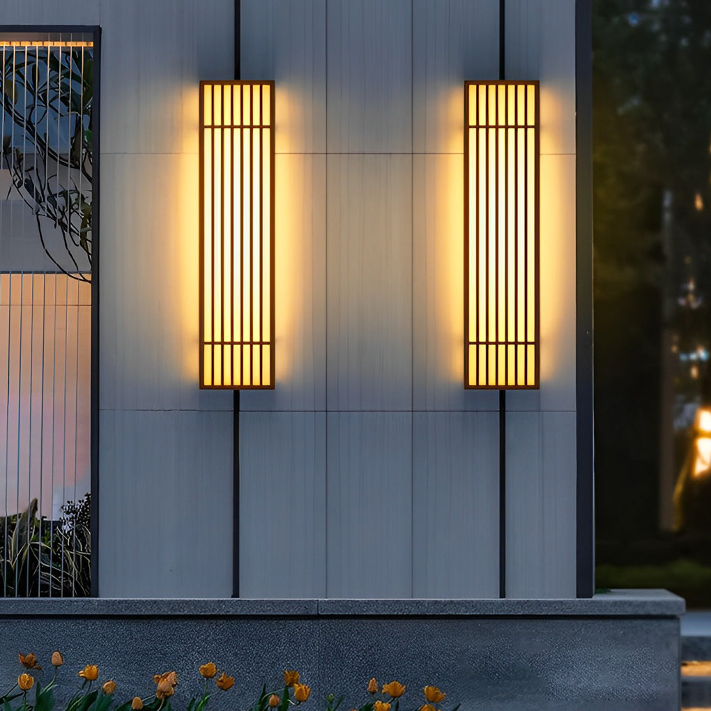 WINTHROP RUSTIC BROWN STRIPE LED OUTDOOR SCONCE
