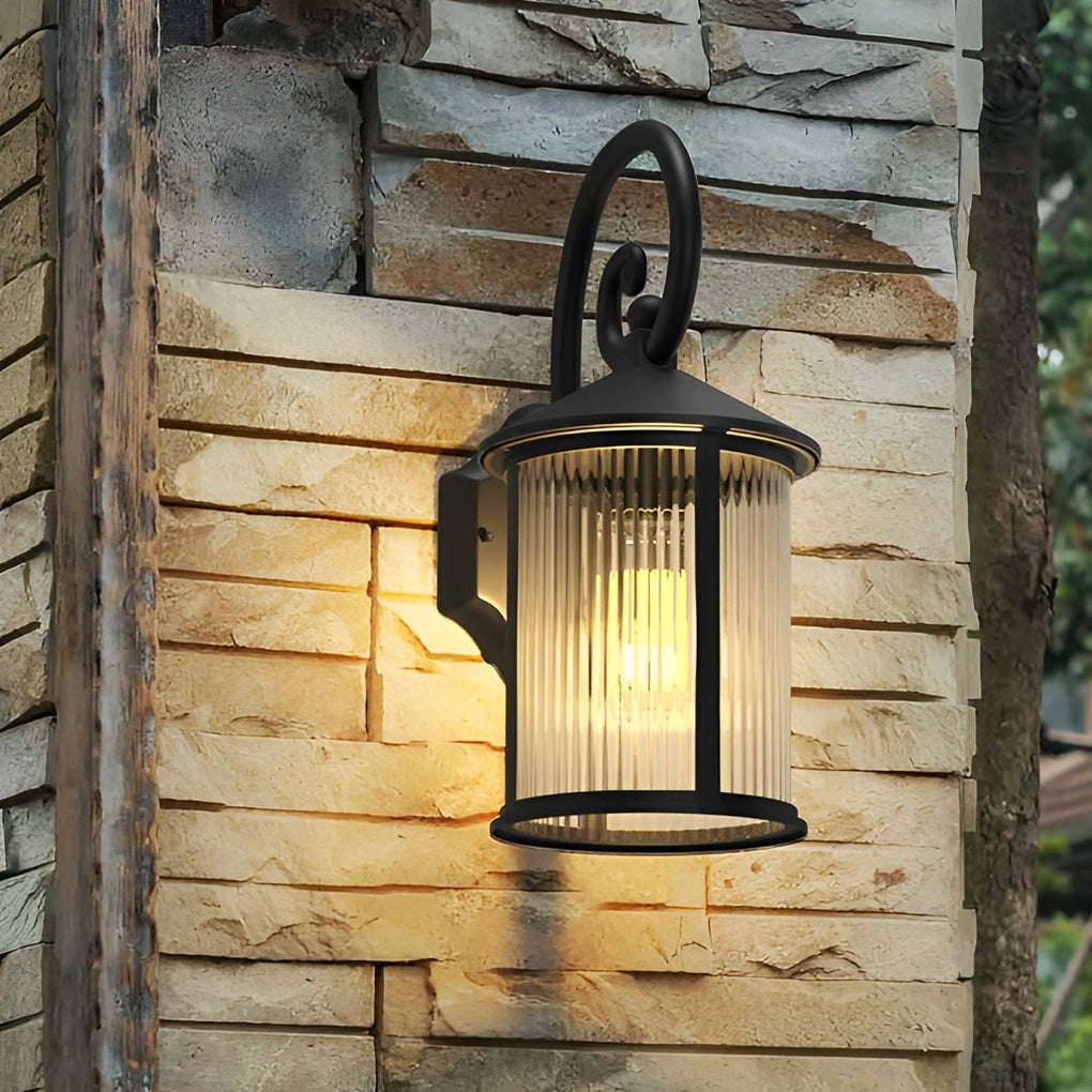 WINTHROP STRIPED GLASS ALUMINUM OUTDOOR WALL SCONCE