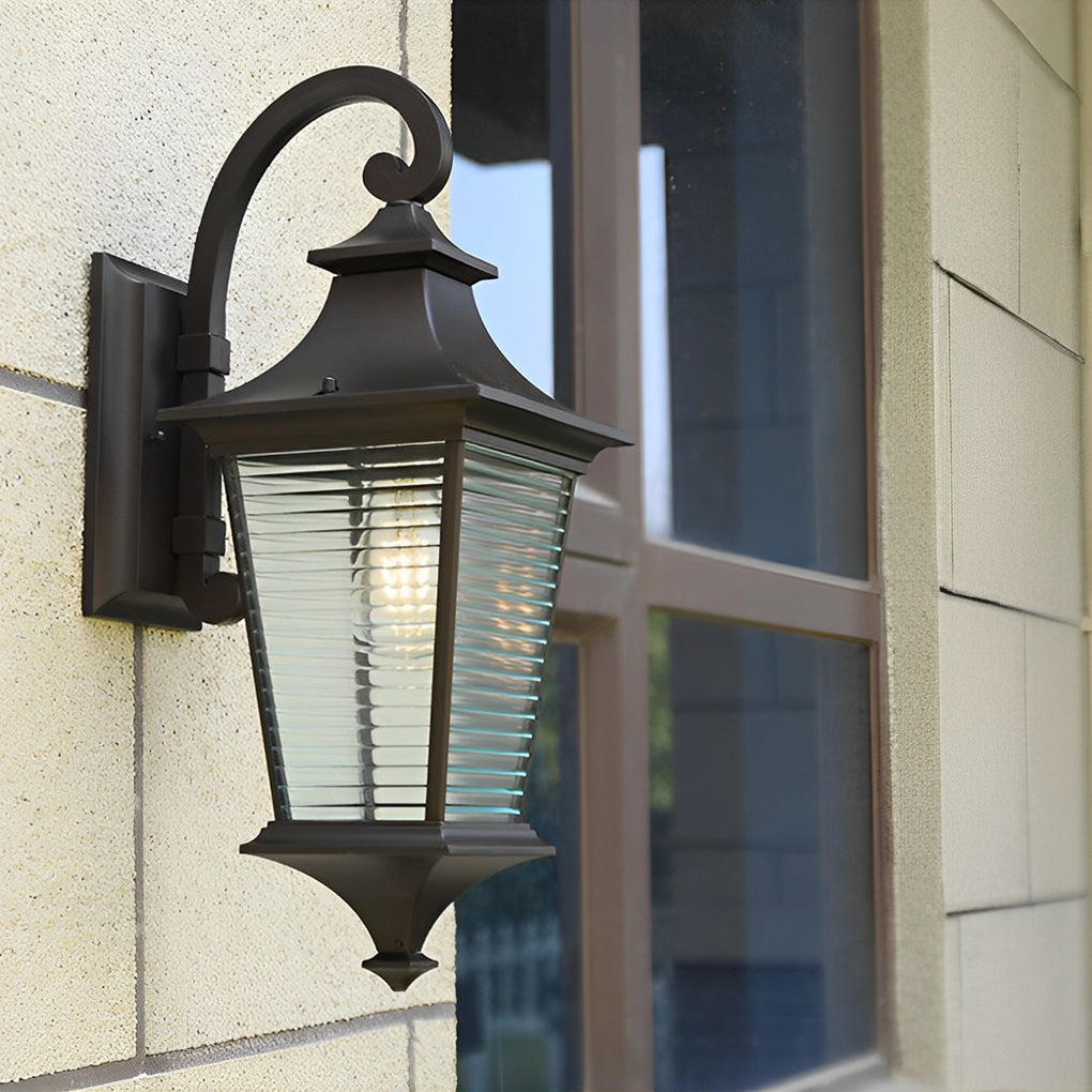 WINCHESTER STRIPED GLASS OUTDOOR WALL LANTERN
