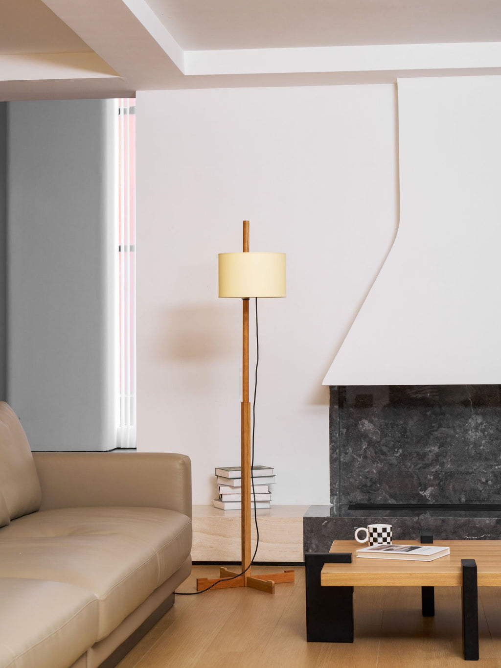 WINTHORPE WOODEN TRIPOD FLOOR LIGHT
