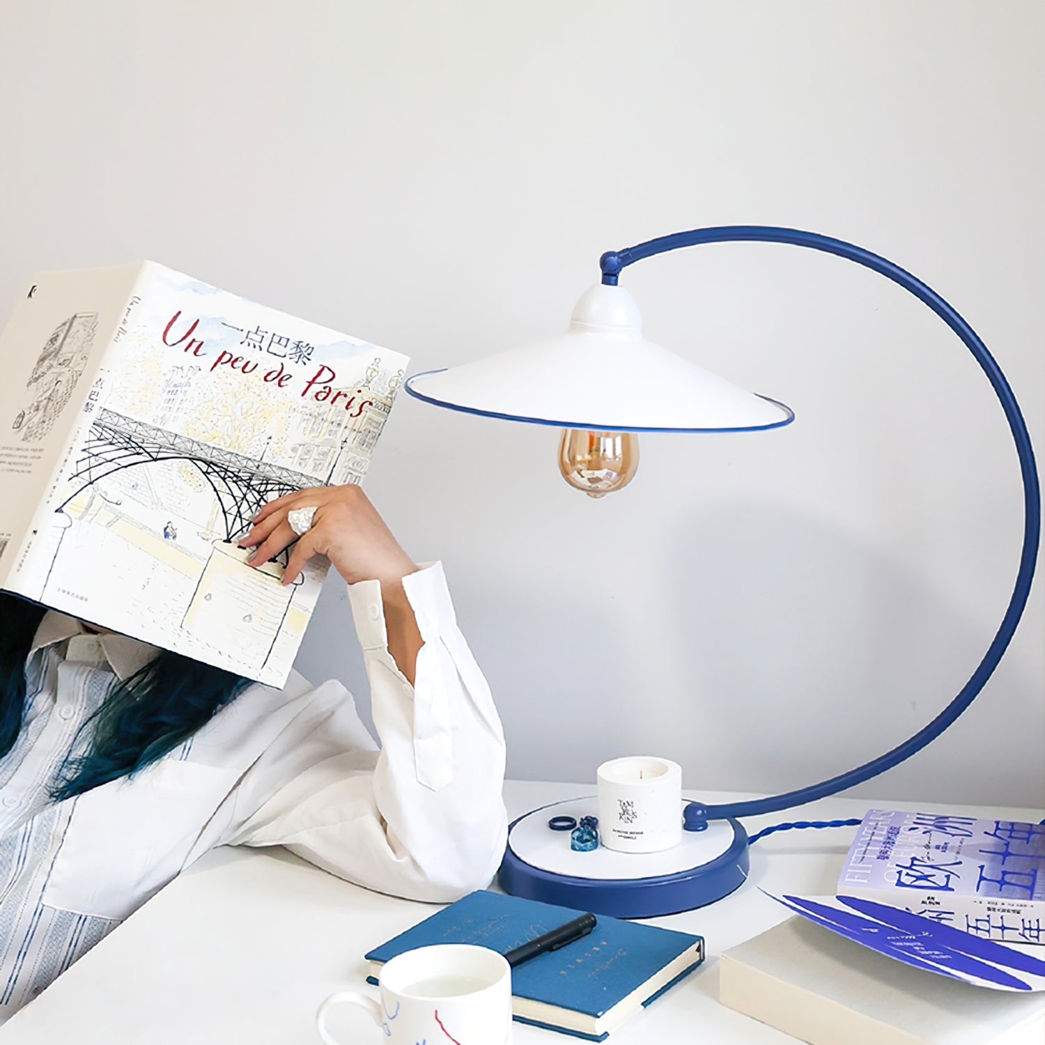 AVENBURY CERULEAN GLOW TABLE LANTERN