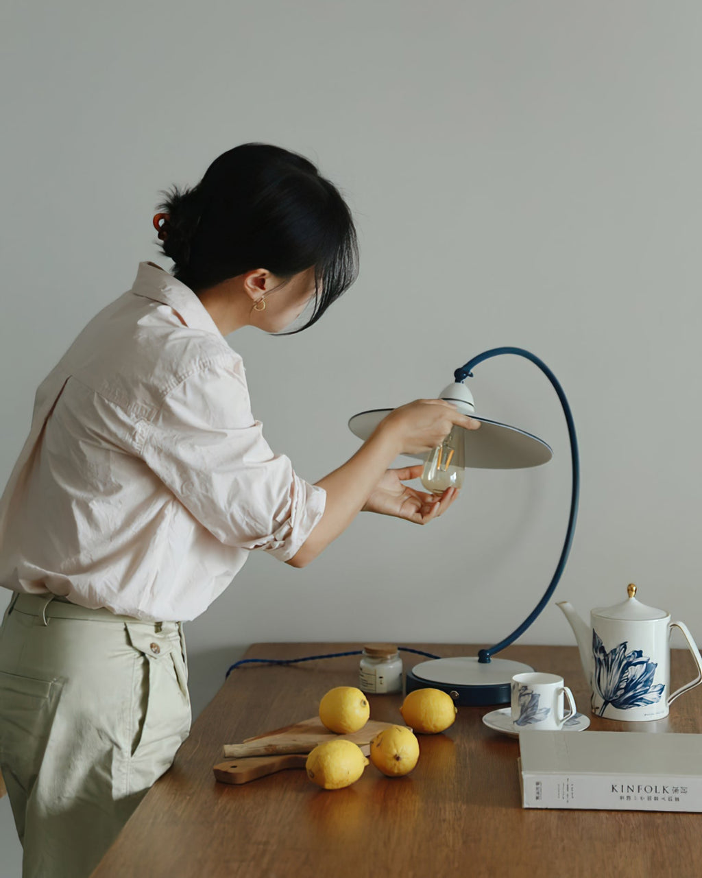AVENBURY CERULEAN GLOW TABLE LANTERN