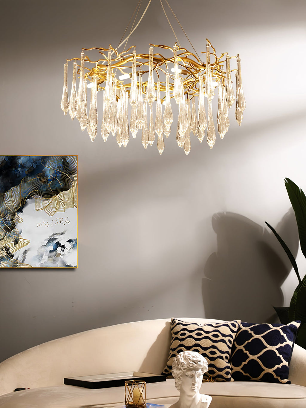 RAVENSDALE CRYSTAL DROPLET CEILING LUMINAIRE