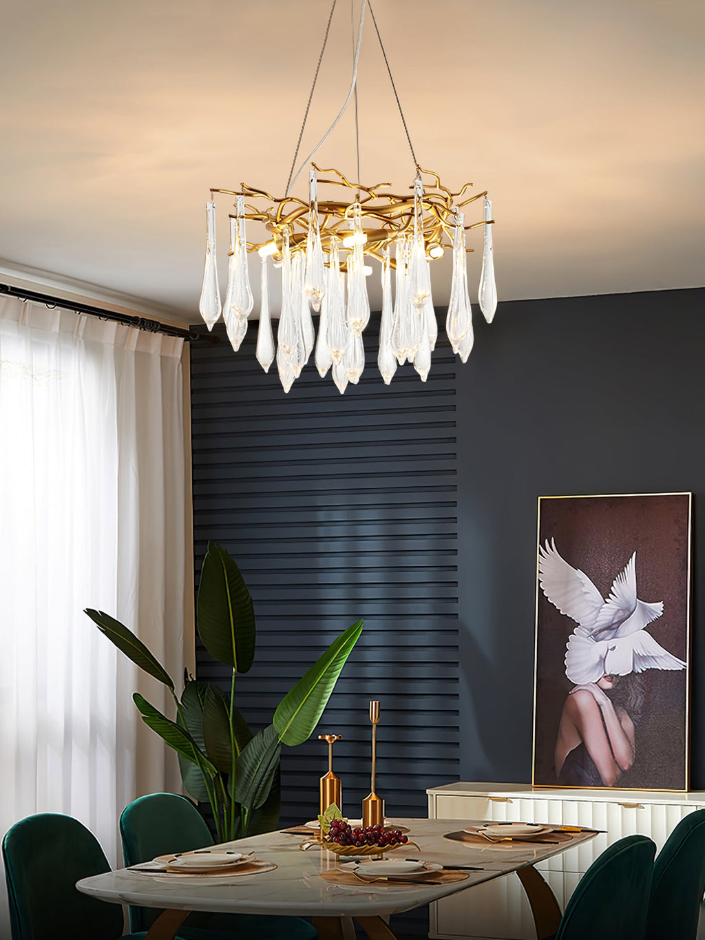 RAVENSDALE CRYSTAL DROPLET CEILING LUMINAIRE