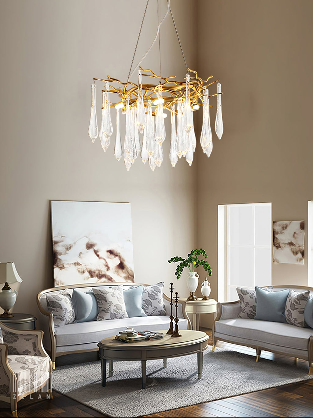 RAVENSDALE CRYSTAL DROPLET CEILING LUMINAIRE