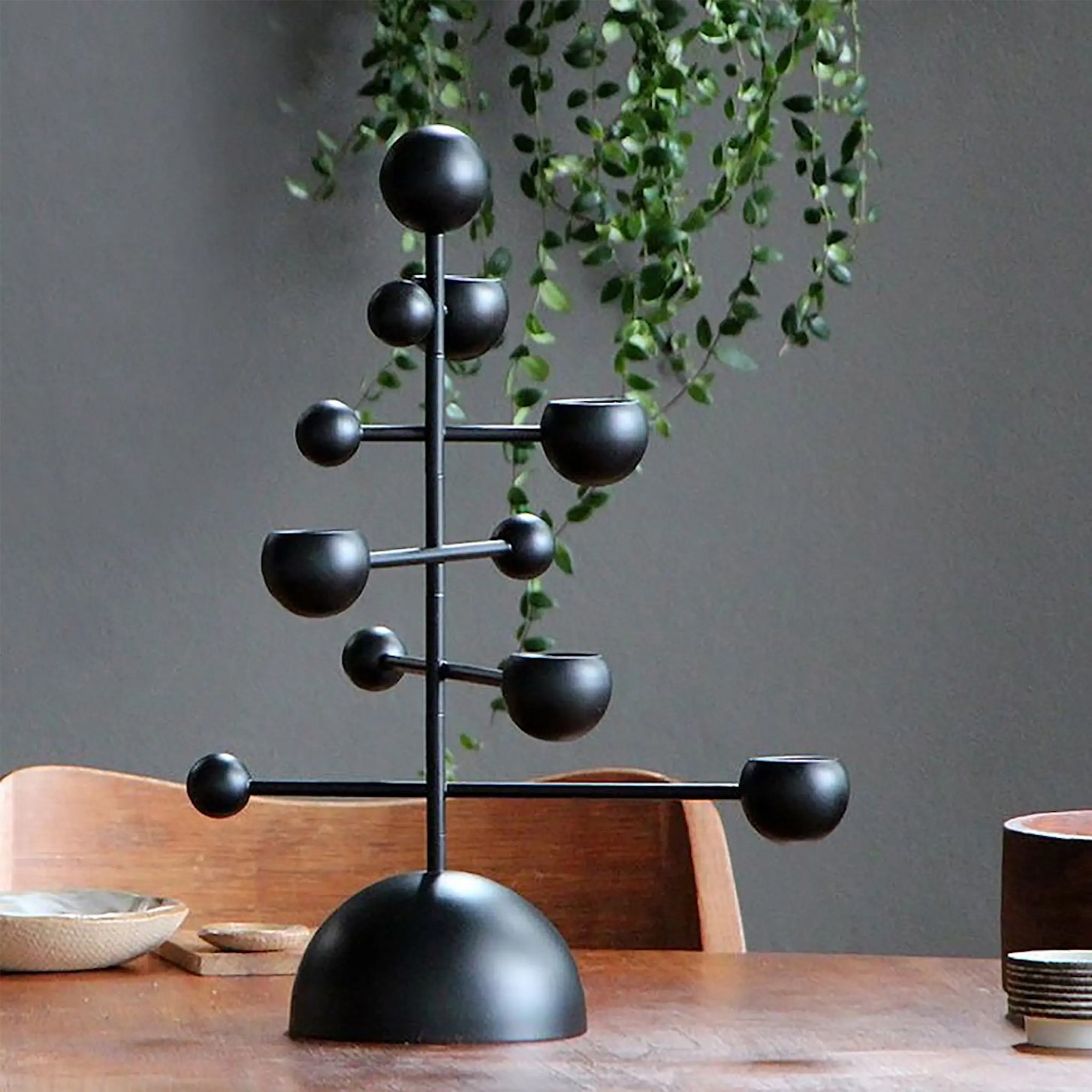 WINTHROP WROUGHT IRON FIVE-ARM CANDLE HOLDER