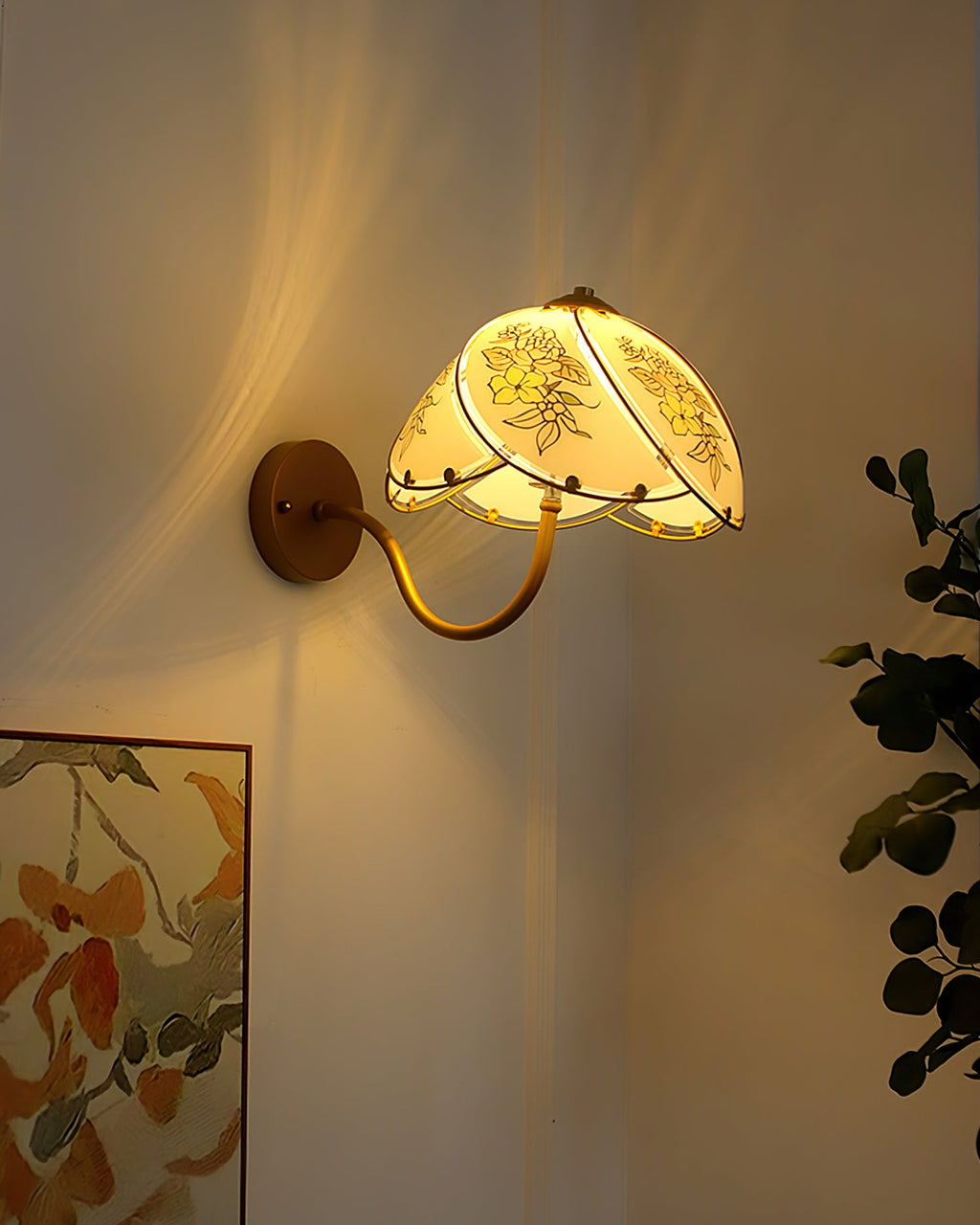 CARLETON FLORAL MURANO GLASS WALL SCONCE