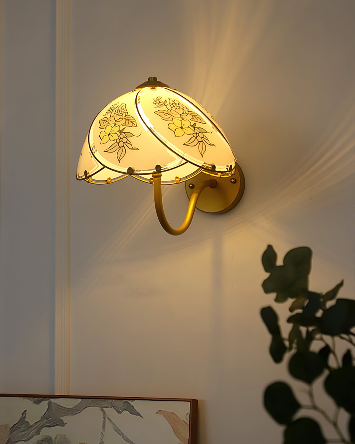 CARLETON FLORAL MURANO GLASS WALL SCONCE