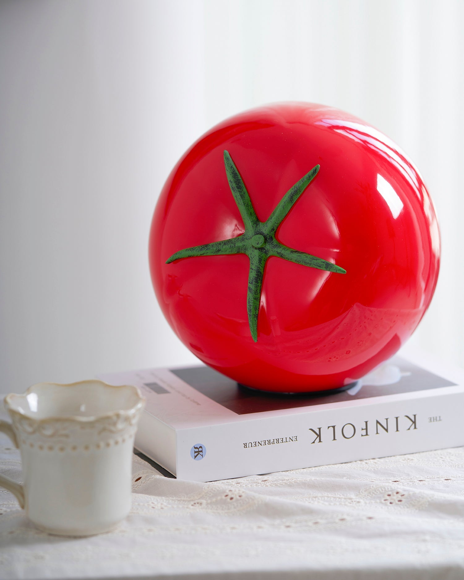 RAVENSCROFT TOMATO-RED GLASS LANTERN