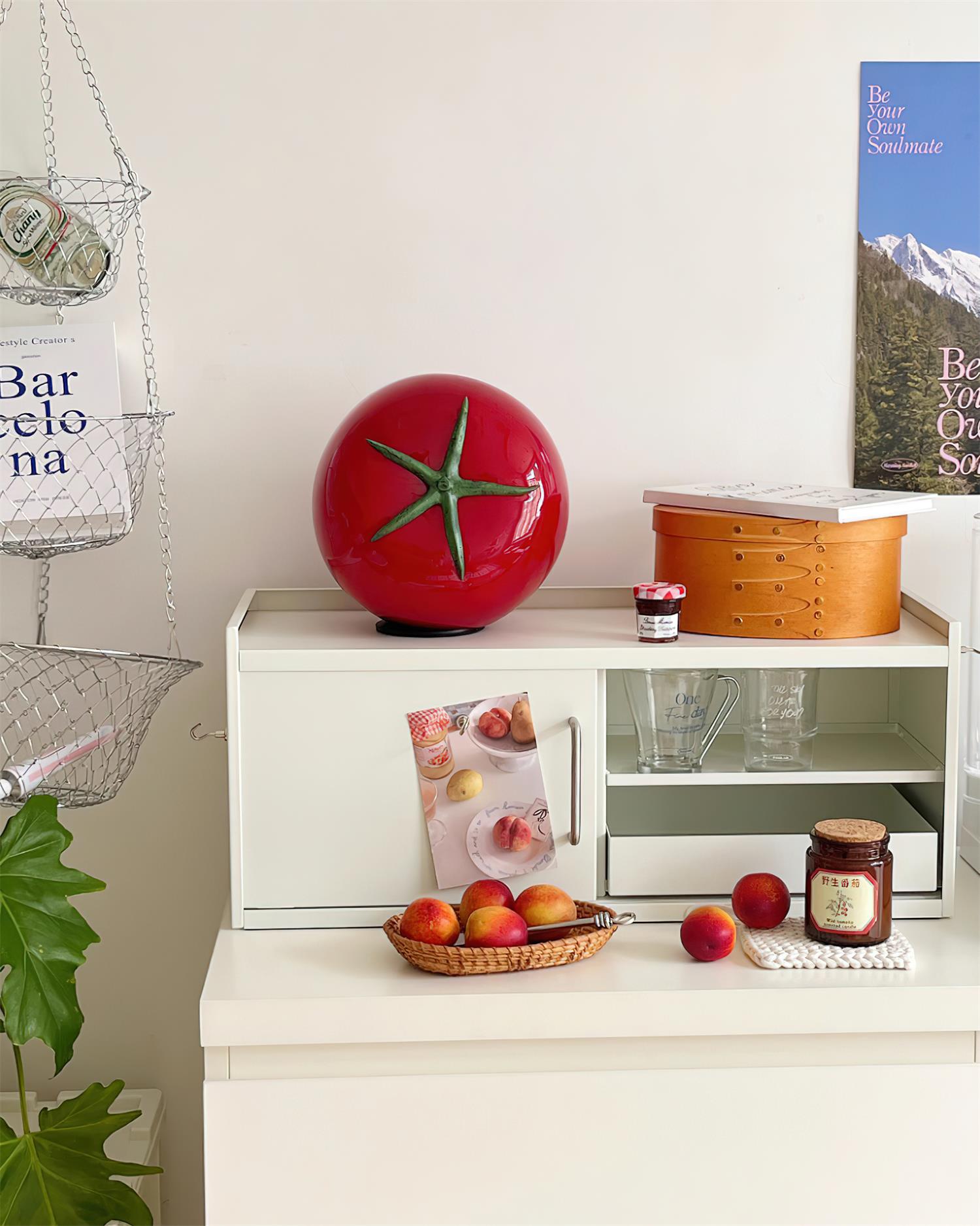 RAVENSCROFT TOMATO-RED GLASS LANTERN