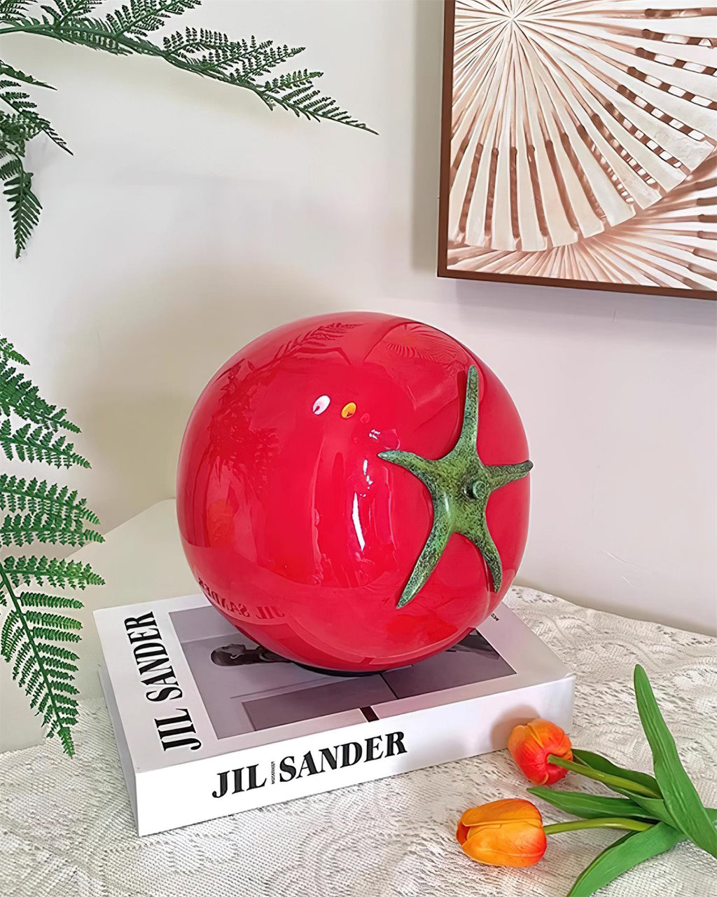 RAVENSCROFT TOMATO-RED GLASS LANTERN