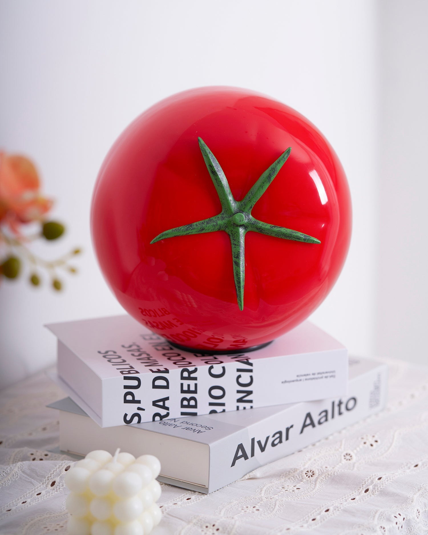 RAVENSCROFT TOMATO-RED GLASS LANTERN