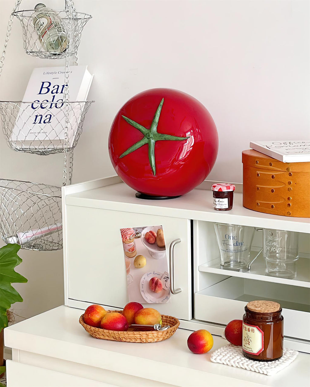 RAVENSCROFT TOMATO-RED GLASS LANTERN