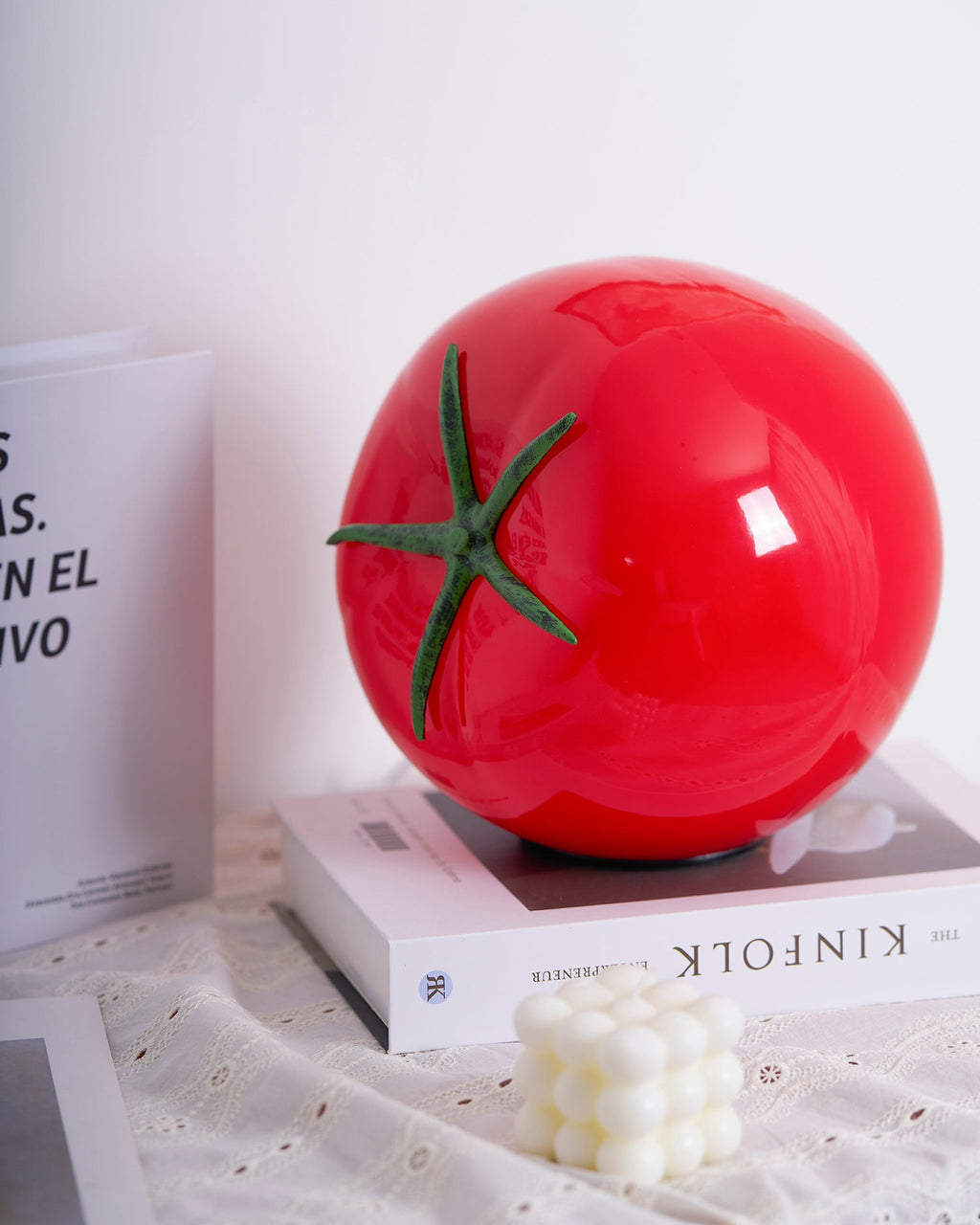 RAVENSCROFT TOMATO-RED GLASS LANTERN