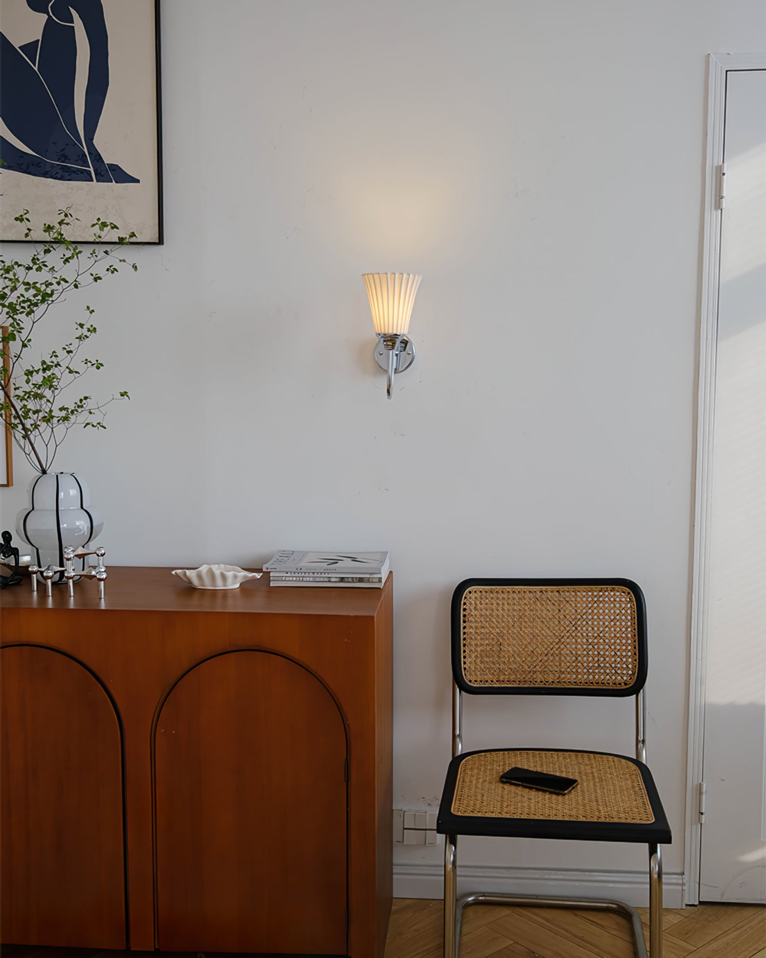 CHARLESTON HORN SHAPED CERAMIC SCONCE